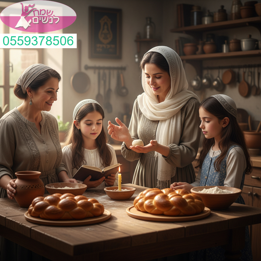 רגע קדוש ומרגש של חיבור נשי לדורות סביב מצוות הפרשת חלה ומסורת יהודית חיה