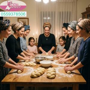 ערב מרגש של חיבור נשי רוחני וטעים סביב שולחן אחד בהפרשת חלה אינטימית בבית