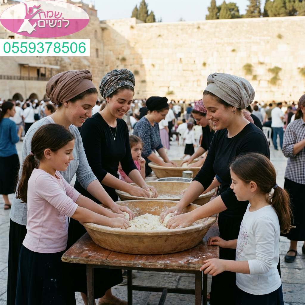 רגע מיוחד של אחדות נשית והתרוממות רוח בהפרשת חלה סמוך לכותל המערבי