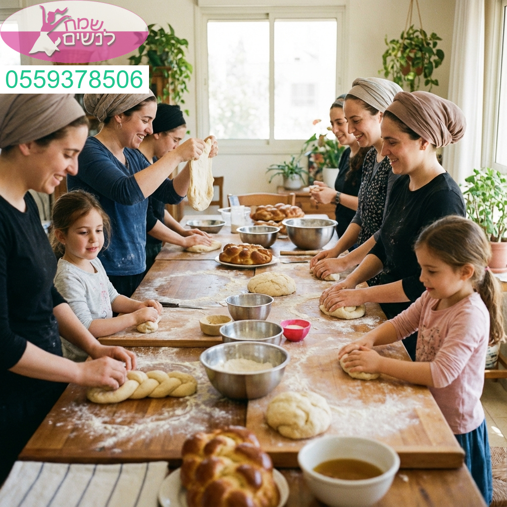 חוויה נשית מרגשת של אחדות קדושה וריח של שבת בסדנת הפרשת חלה מלאת השראה