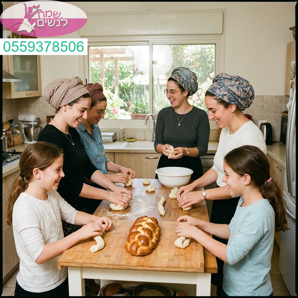 רגע של חיבור נשי מרגש סביב השולחן בהפרשת חלה באווירה חמימה ומעצימה