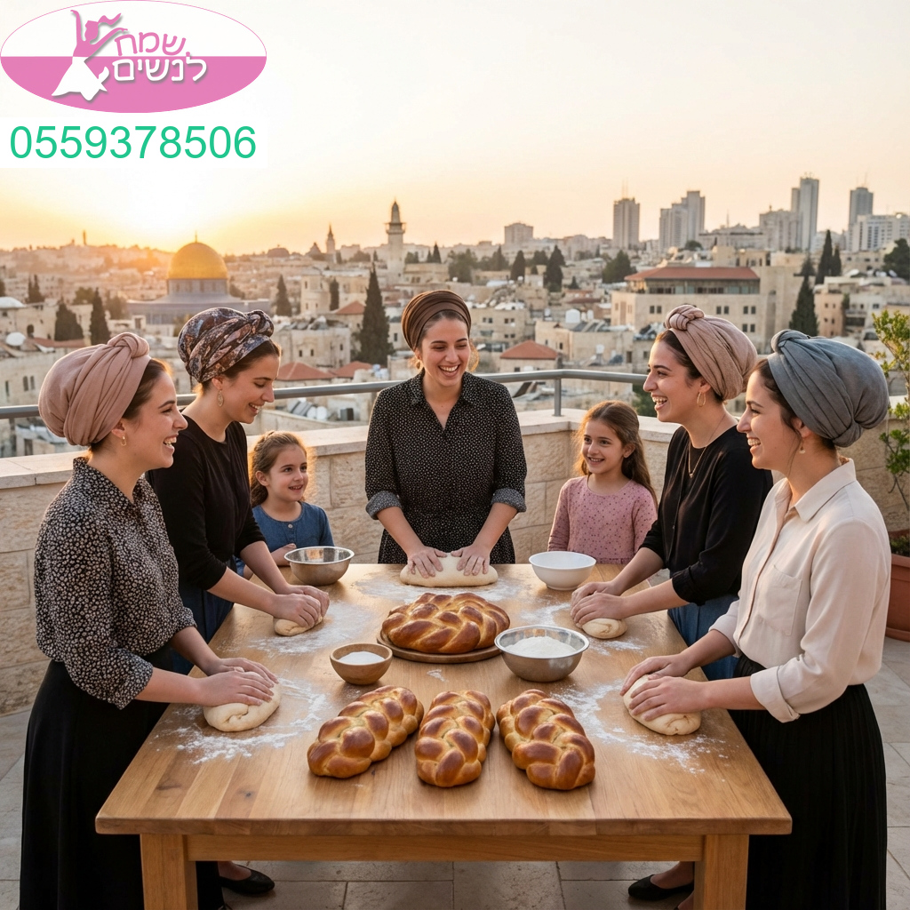 רגע של אחדות והתרוממות רוח בהפרשת חלה באווירה קסומה מול נוף ירושלים