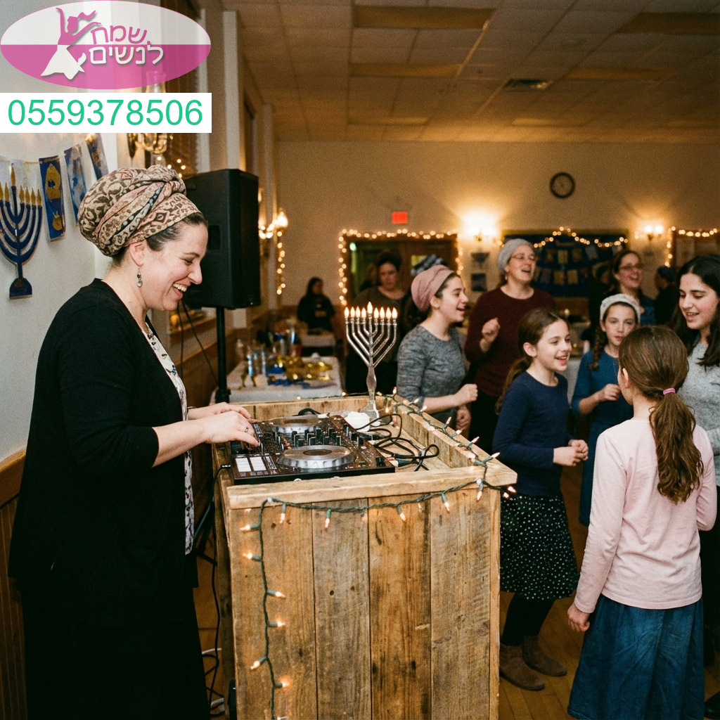 הרקדה סוחפת לנשים עם תקליטנית מקצועית באירוע חנוכה קסום ומלא שמחה