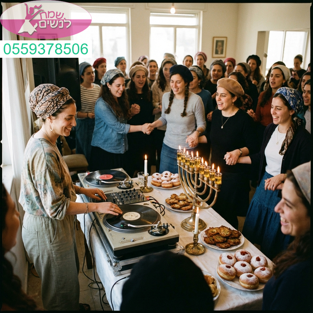 אנרגיה נשית מרימה באירוע חנוכה סגור עם תקליטנית מקצועית וקצב סוחף