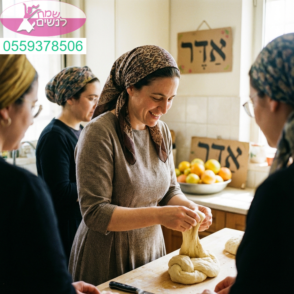 אירוע מרגש של הפרשת חלה עם הרבנית לכבוד חודש אדר באווירה רוחנית נשית ומחברת