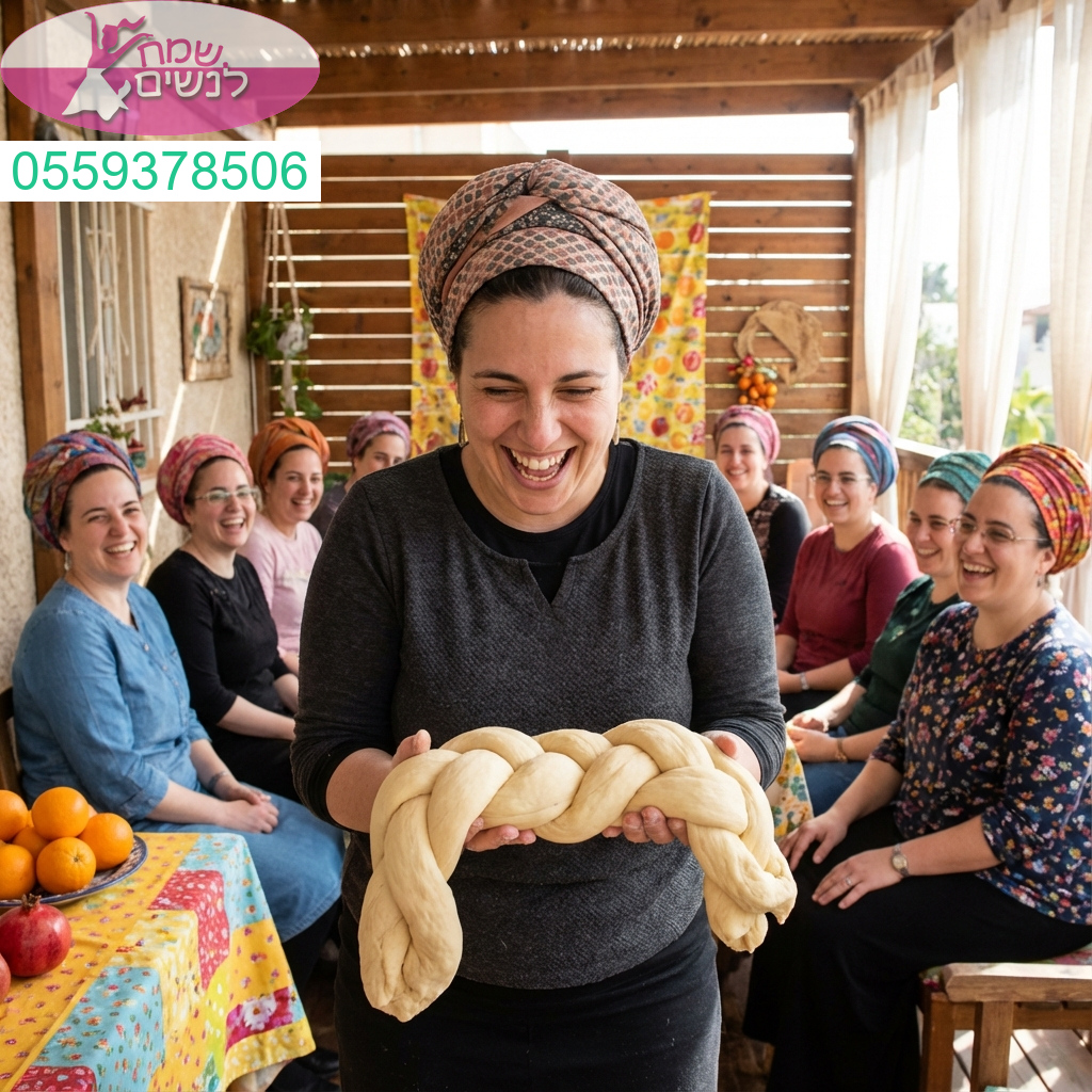 שמחה נשית מרגשת בהפרשת חלה לחודש אדר עם רבנית מלאת השראה