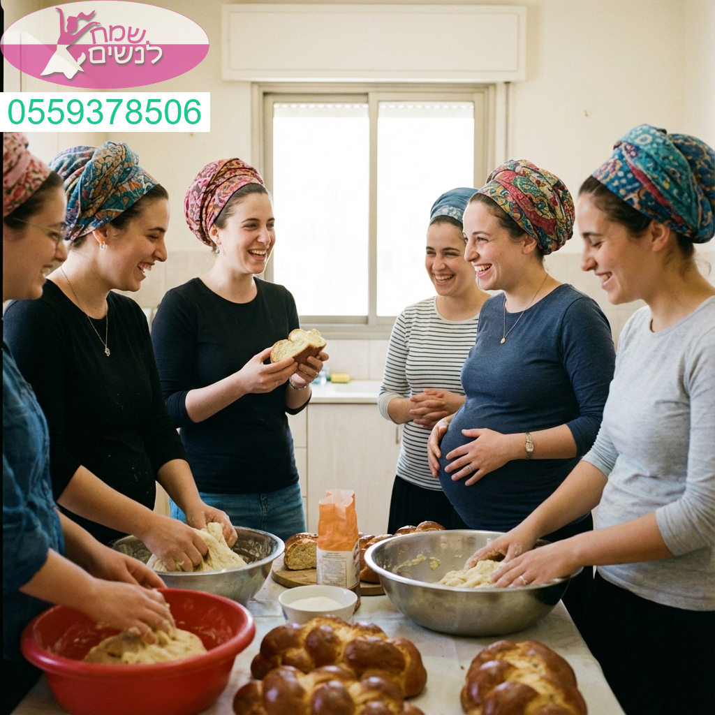 חיבור נשי מלא שמחה ואמונה בהפרשת חלה מיוחדת ללידה קלה מבורכת וזוהרת.