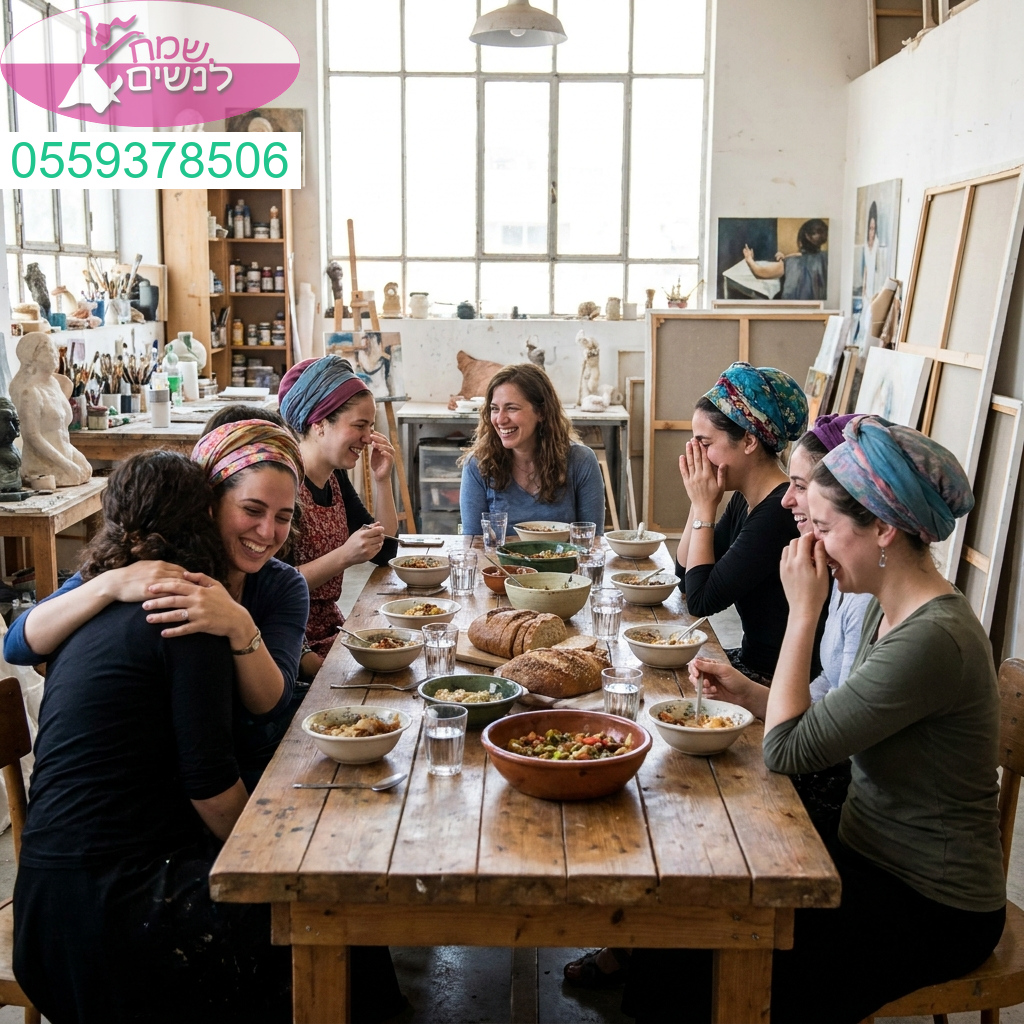 קסם של חיבור אמנותי ושיח מלא השראה סביב שולחן המאחד בין יצירה לחברות